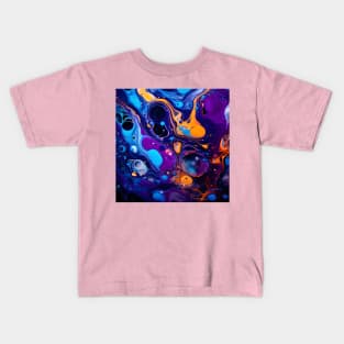 Cosmic Dance: An Abstract Universe of Color Kids T-Shirt